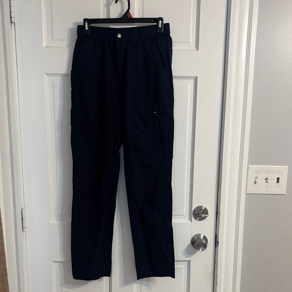 Women's Black Cargo Track Pants with Elastic Waist